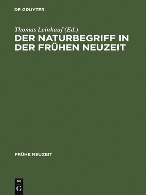 cover image of Der Naturbegriff in der Frühen Neuzeit